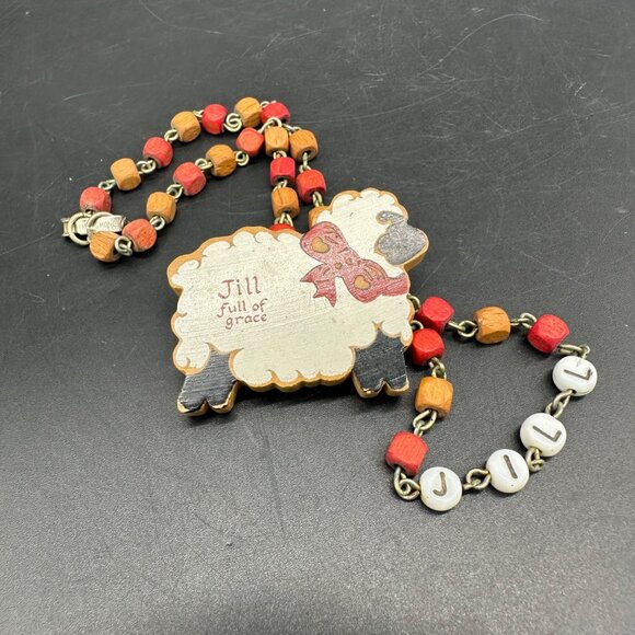 Jewelry - Jill Personalized Jewelry Set Full Of Grace Sheep Brooch Beaded Necklace Vintage